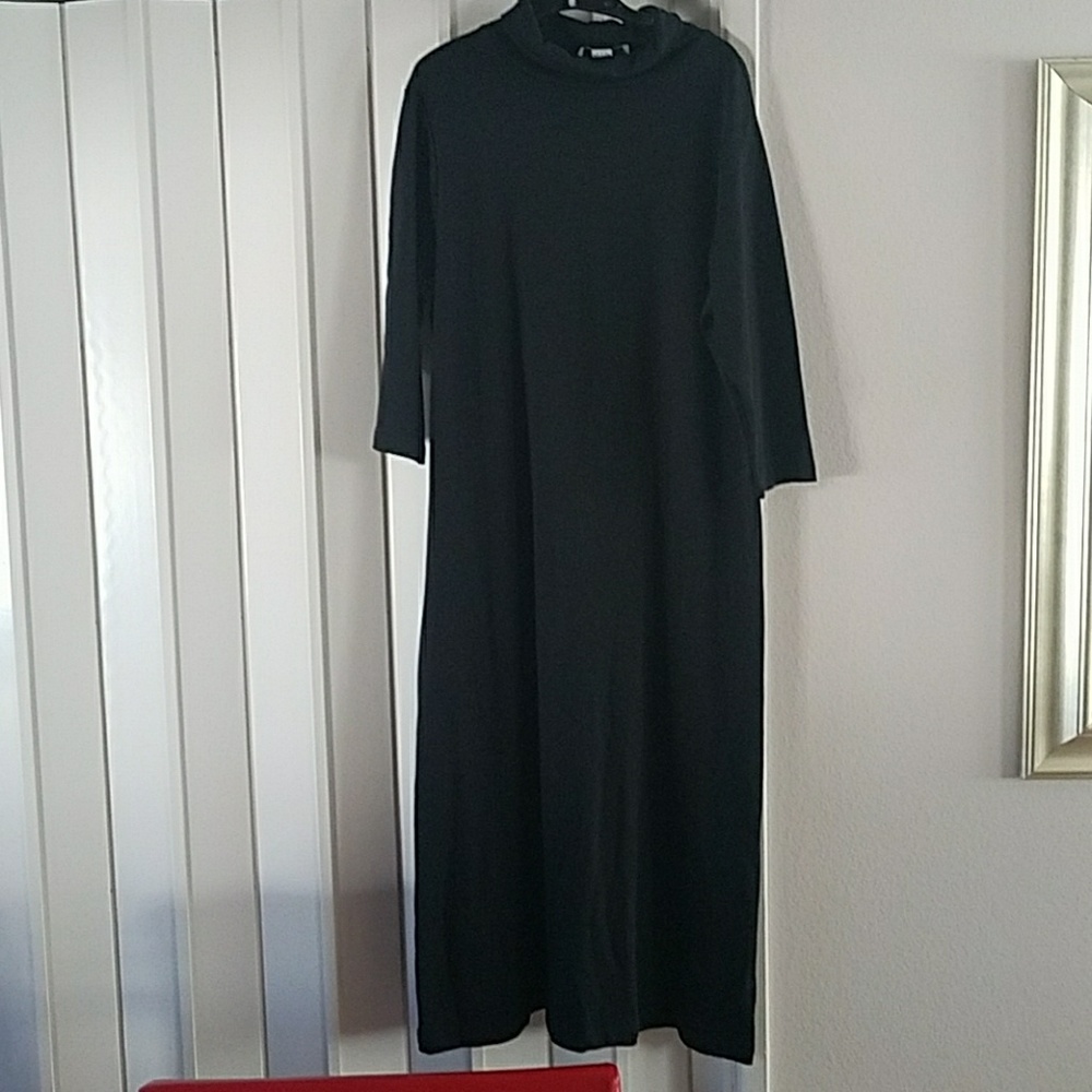 Joan Vass Black Turtleneck Dress